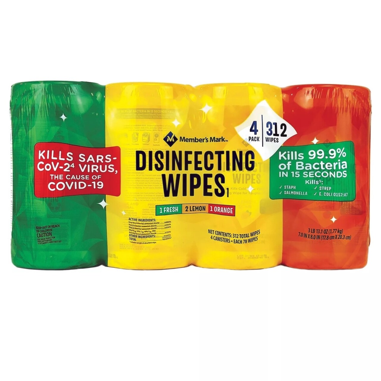Member's Mark Disinfecting Wipes, Variety Pack (78 per Pack, 4 Pack)